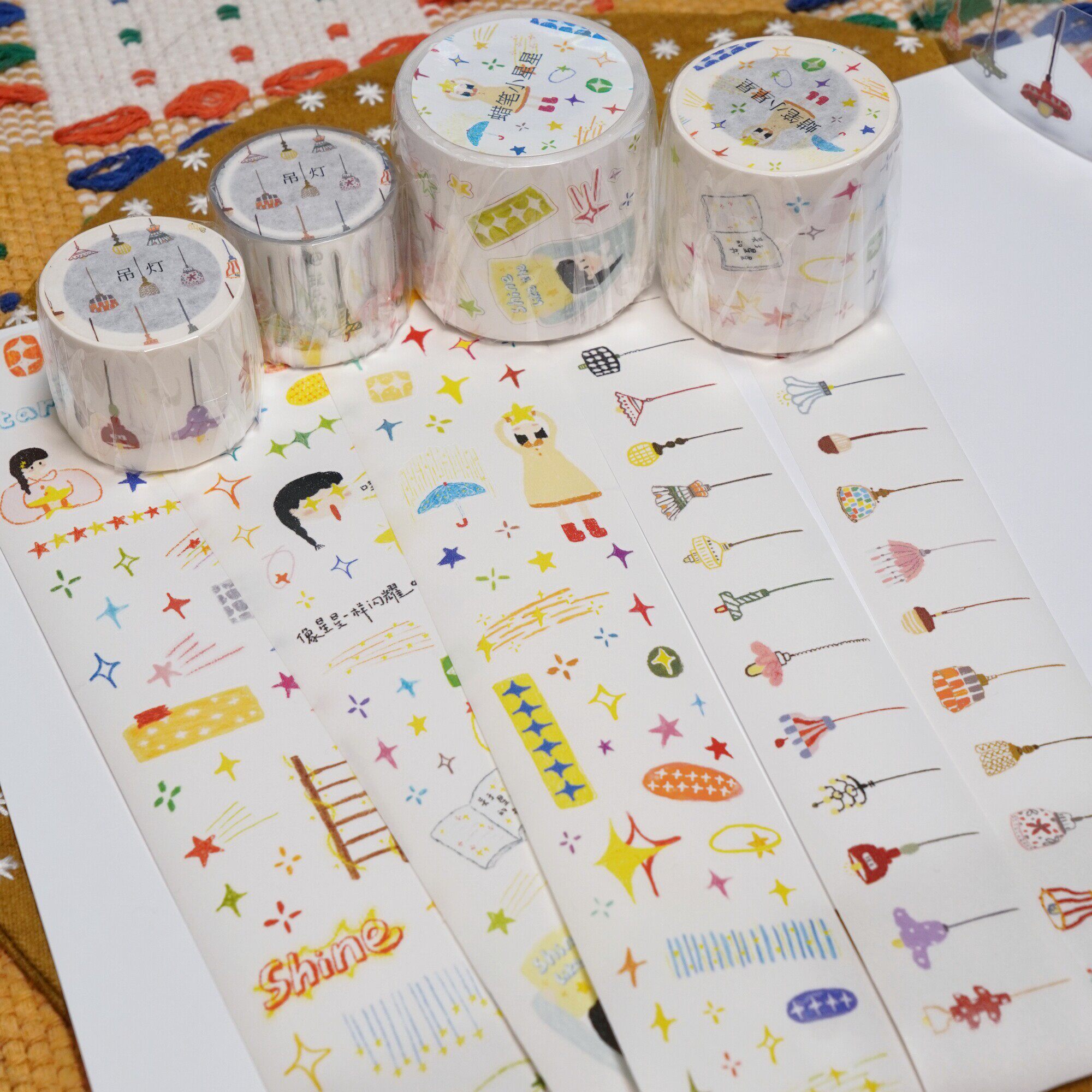 Washi Tape Set - Wanle Studio Vintage Lovely Stars Girl