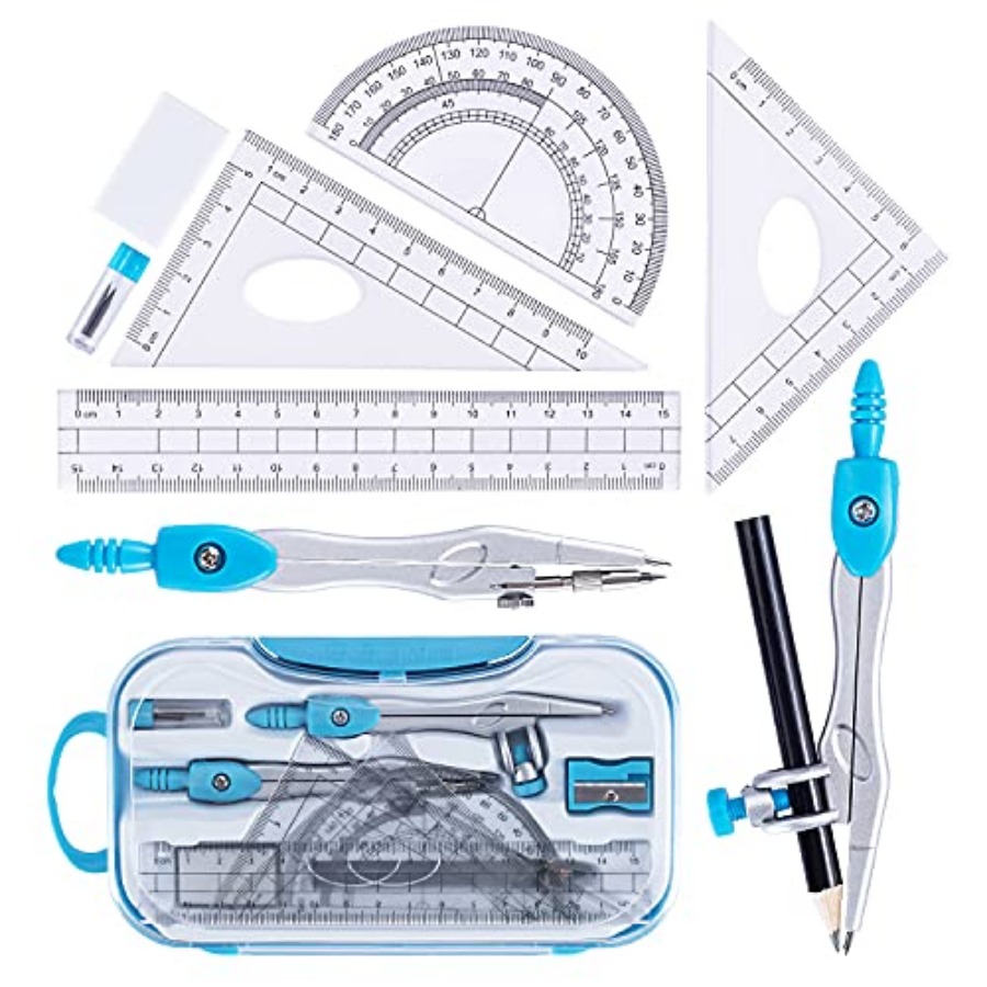 Compass Geometry Set - Math Geometry Kit Set 10 Pieces