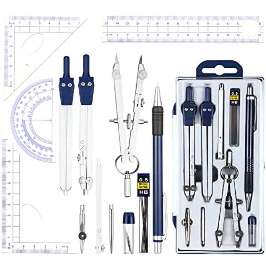Compass Geometry Set - 13 Pcs Geometry Set for Students