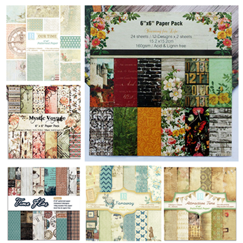 Graph Paper Pad - 12pcs Retro Pattern Papers 6in Seasons