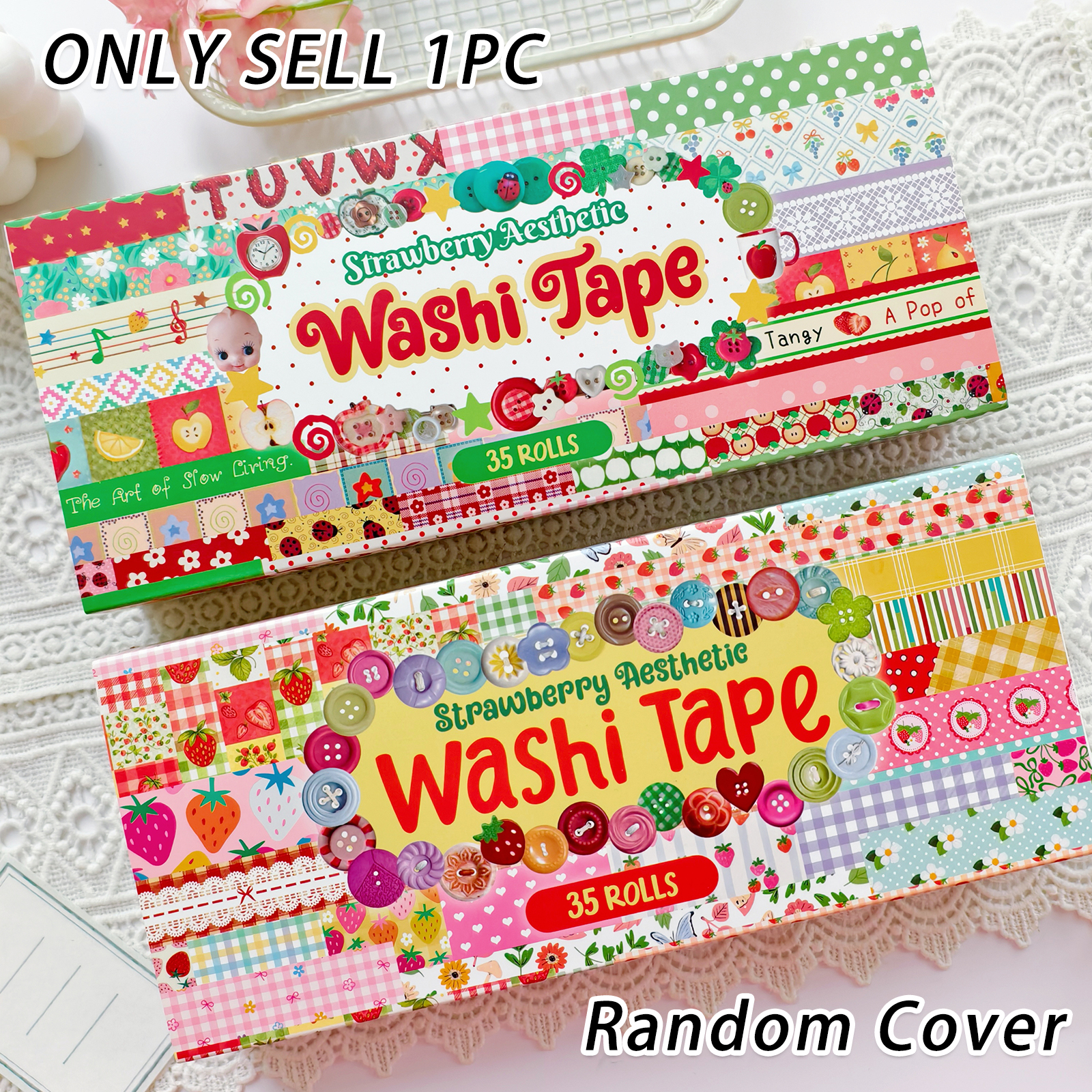 Washi Tape Set - Random Cover 35 Rolls Aesthetics Washi