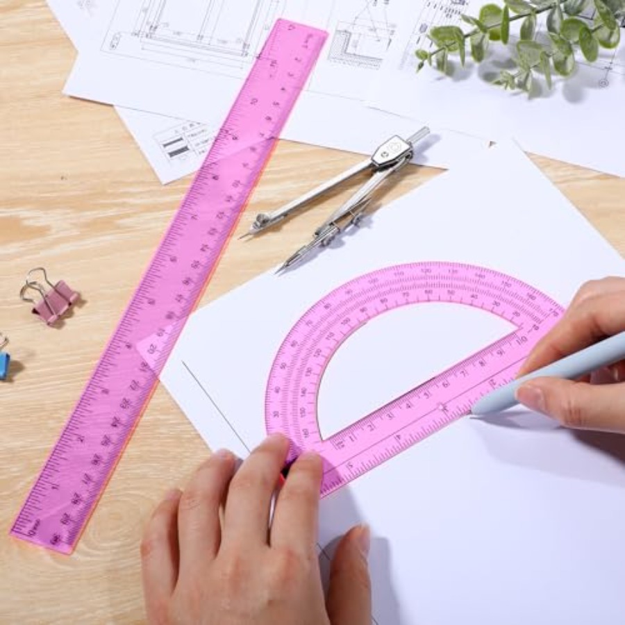 3 Pcs Plastic Ruler 6 Inch Pro – обзор и цена Compass Geometry Set