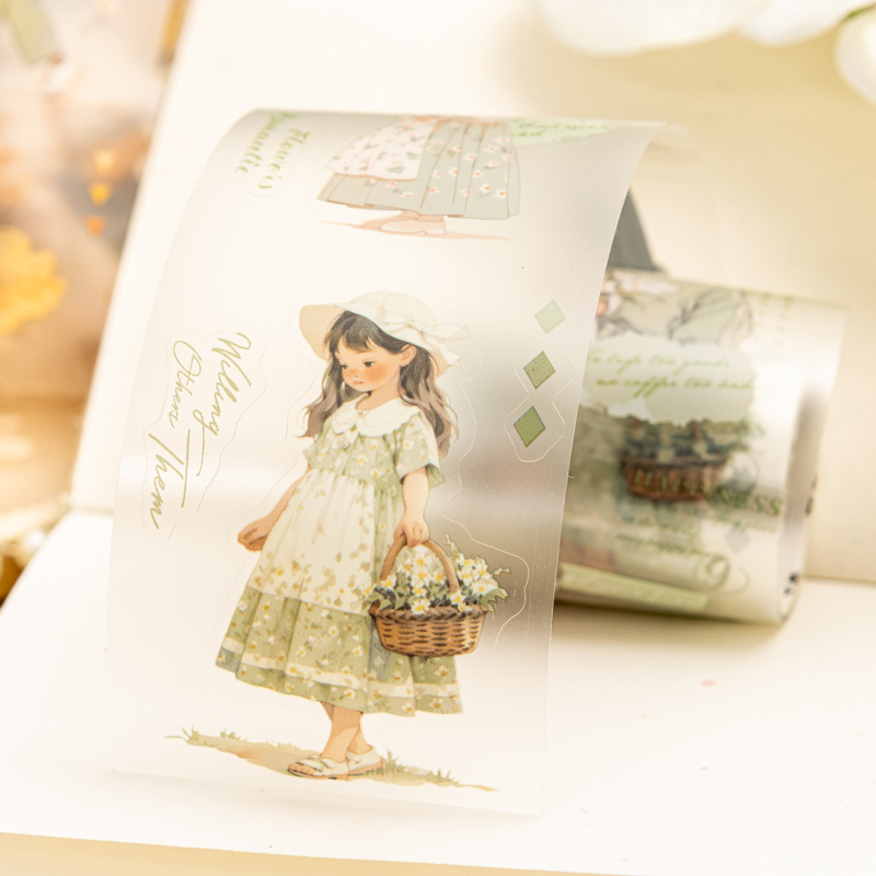 55mm*2m Vintage PET Garden Gir – обзор и цена Label Printer Tape