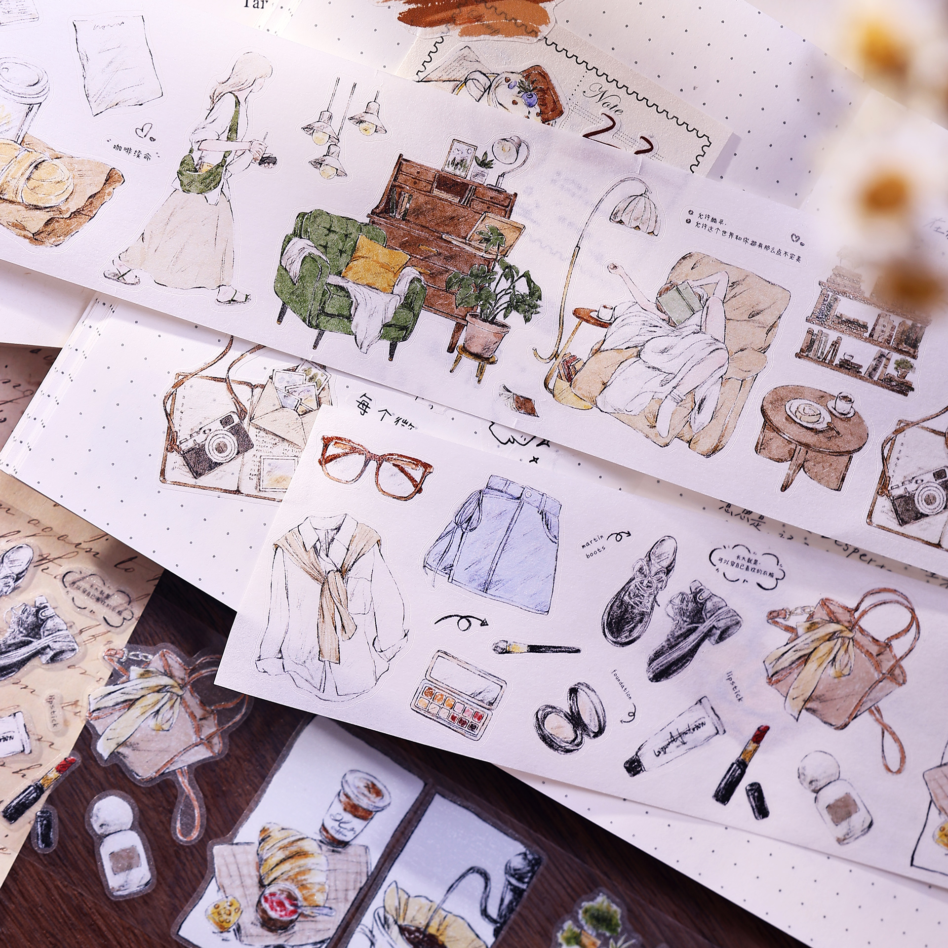 XiaoBaiJia Studio Vintage Girl – обзор и цена Washi Tape Set