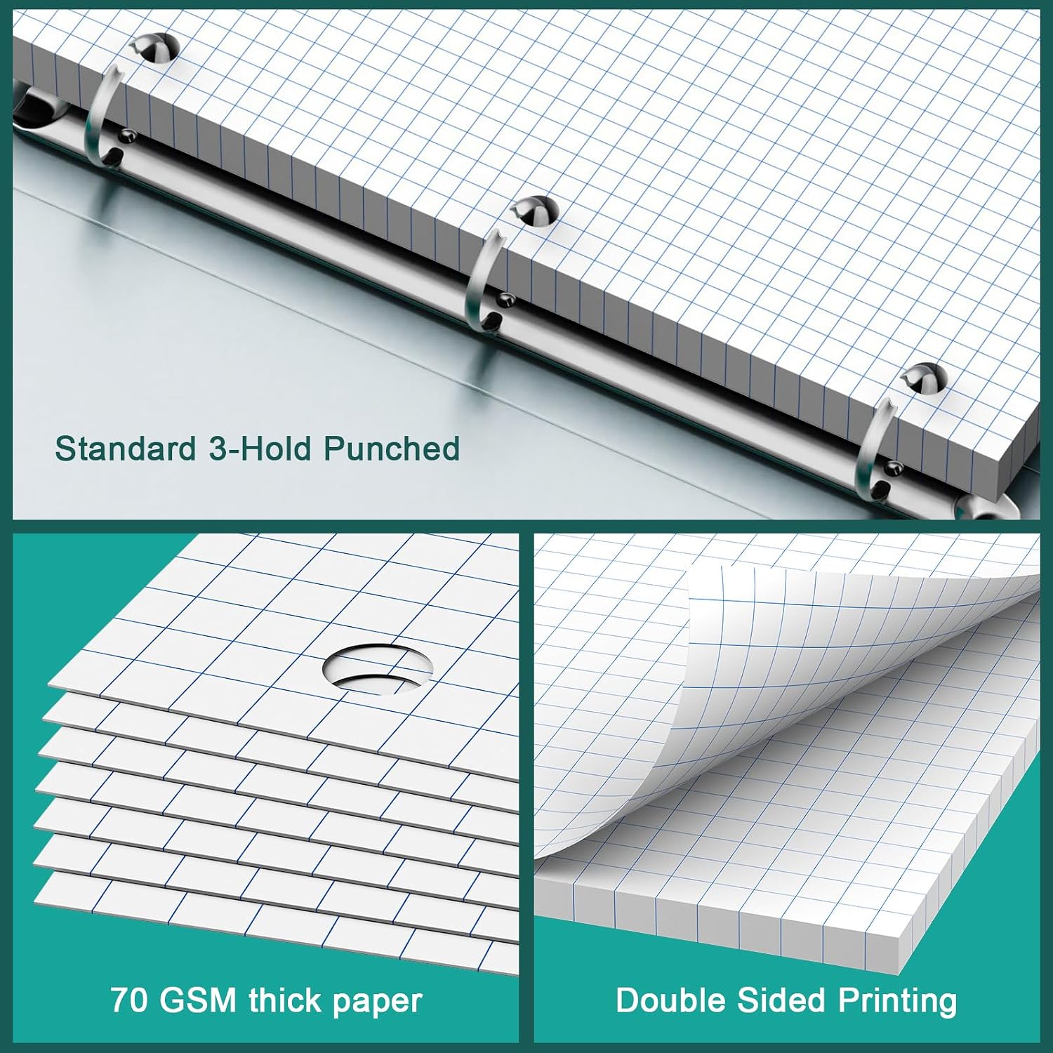 Loose Leaf Graph Paper Noteboo – обзор и цена Paper Punch 3 Hole