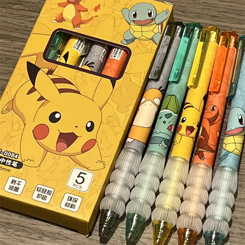 5pcs Pikachu Gel Pen Set Pokem – обзор и цена Gel Ink Pen Set