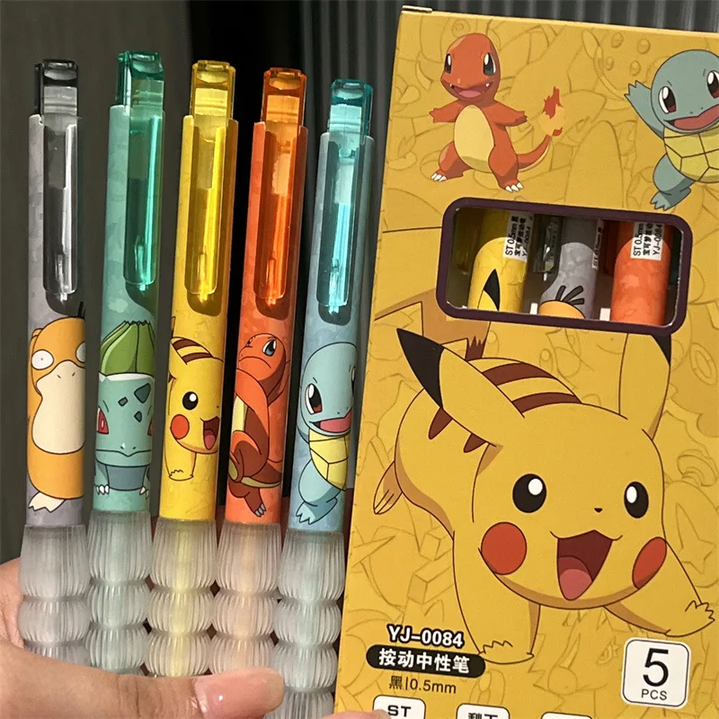5pcs Pikachu Gel Pen Set Pokem – обзор и цена Gel Ink Pen Set