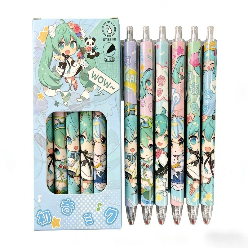 Hatsune Miku quick-drying gel  – обзор и цена Gel Ink Pen Set