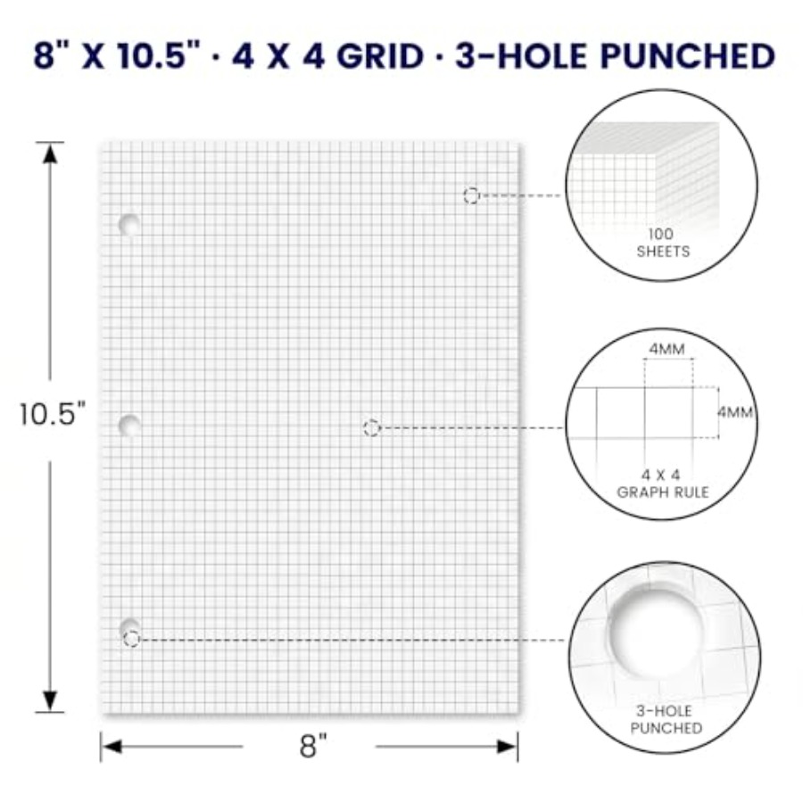 Graph Paper Filler Paper, 100  – обзор и цена Paper Punch 3 Hole