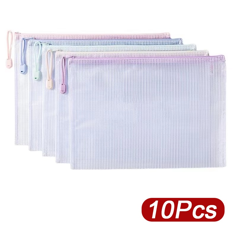 5-30pcs Zipper Mesh Bag A4/A5  – обзор и цена Is Stationery Office Supply