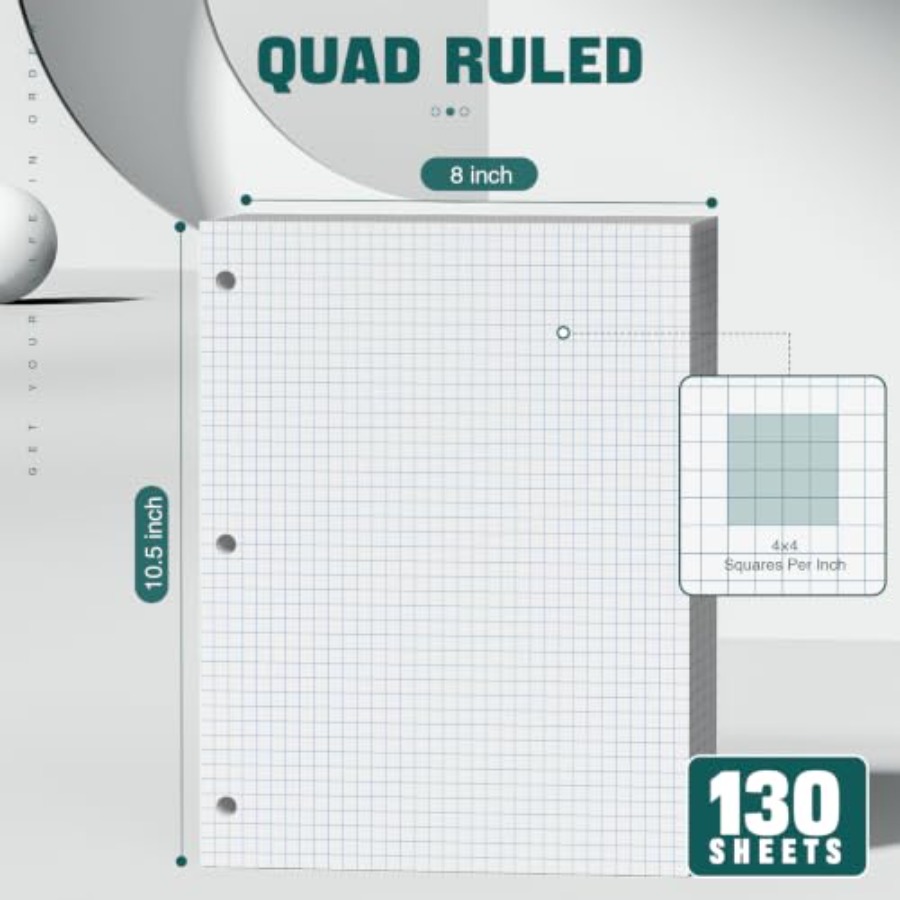 Loose Leaf Graph paper 8 x 10. – обзор и цена Paper Punch 3 Hole