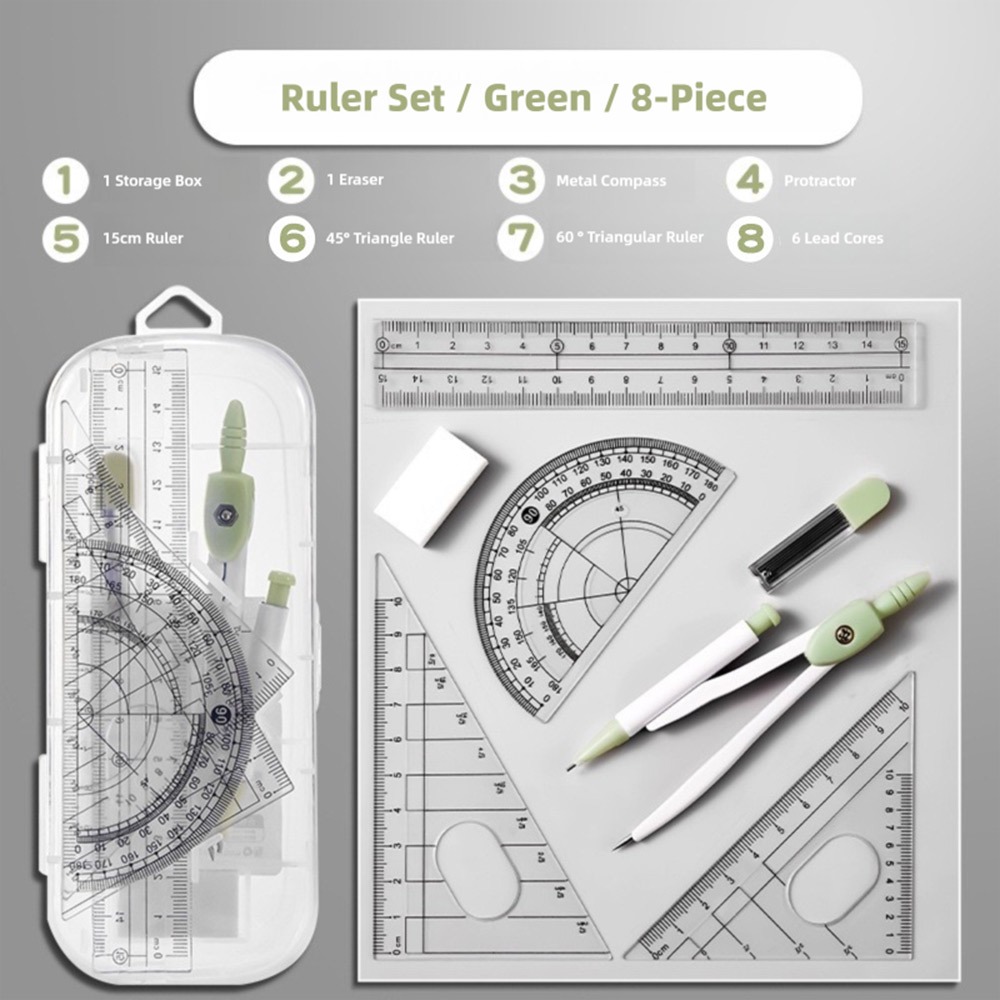 8PCS/Set Plastic Ruler Compass – обзор и цена Compass Geometry Set