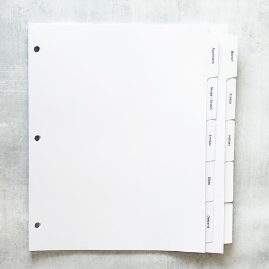 PRE-Printed Recipe Binder Inde – обзор и цена Index Tab Divider