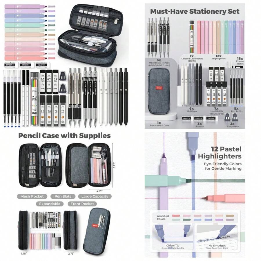 45 PCS School Supplies With Pe – обзор и цена Gel Ink Pen Set
