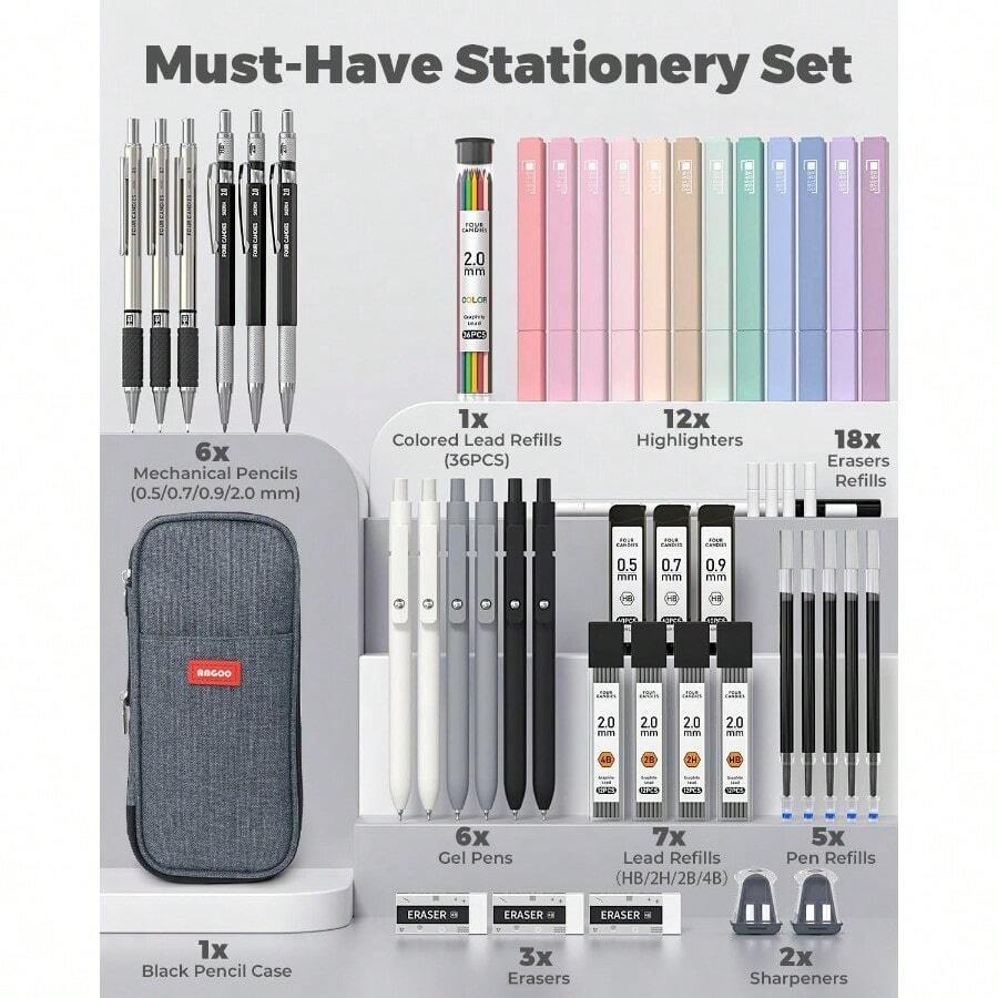 45 PCS School Supplies With Pe – обзор и цена Gel Ink Pen Set