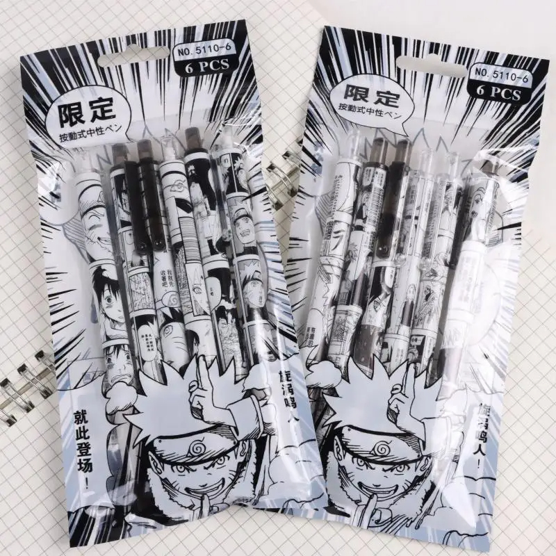 Naruto 6Pcs/set Gel Pen Anime  – обзор и цена Gel Ink Pen Set