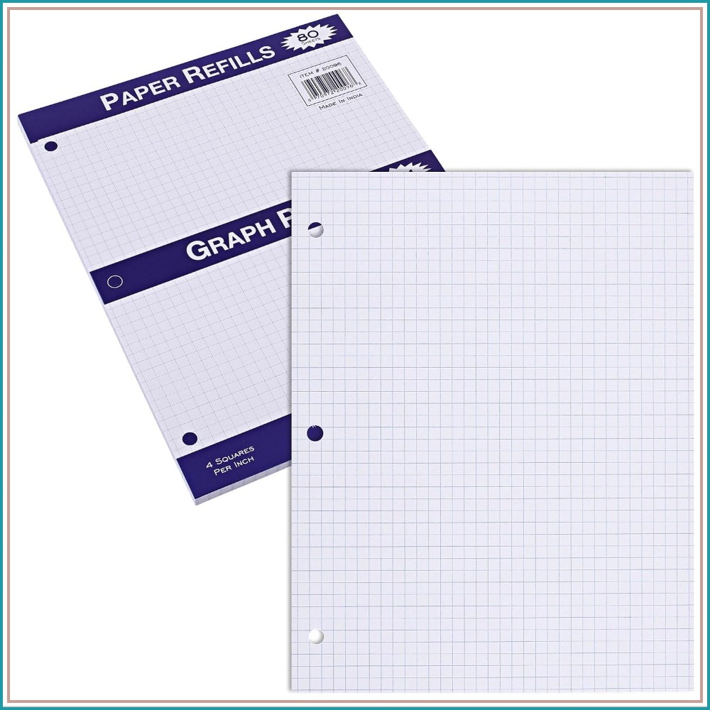 11x8.5 Graph Paper, 4x4 Grid,  – обзор и цена Paper Punch 3 Hole