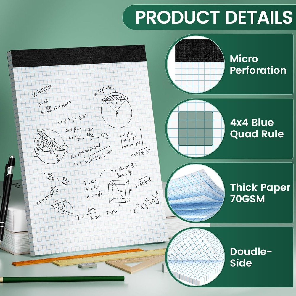 Graph Paper 8.5x11, 6 Pack, 4x – обзор и цена Graph Paper Pad