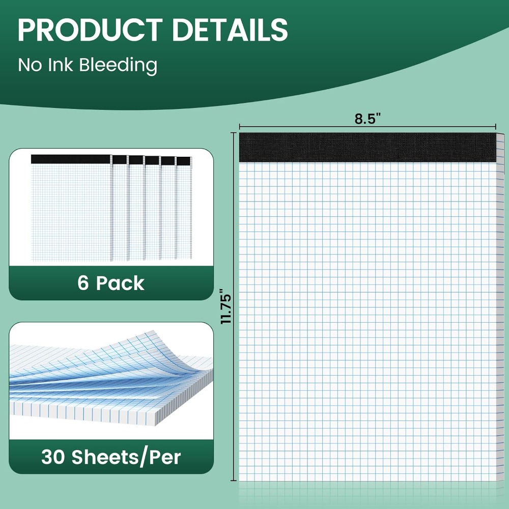 Graph Paper 8.5x11, 6 Pack, 4x – обзор и цена Graph Paper Pad