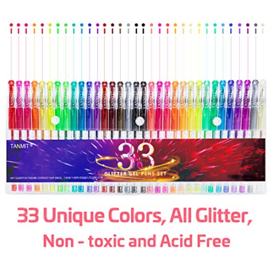 Glitter Gel Pens, Neon Glitter – обзор и цена Gel Ink Pen Set
