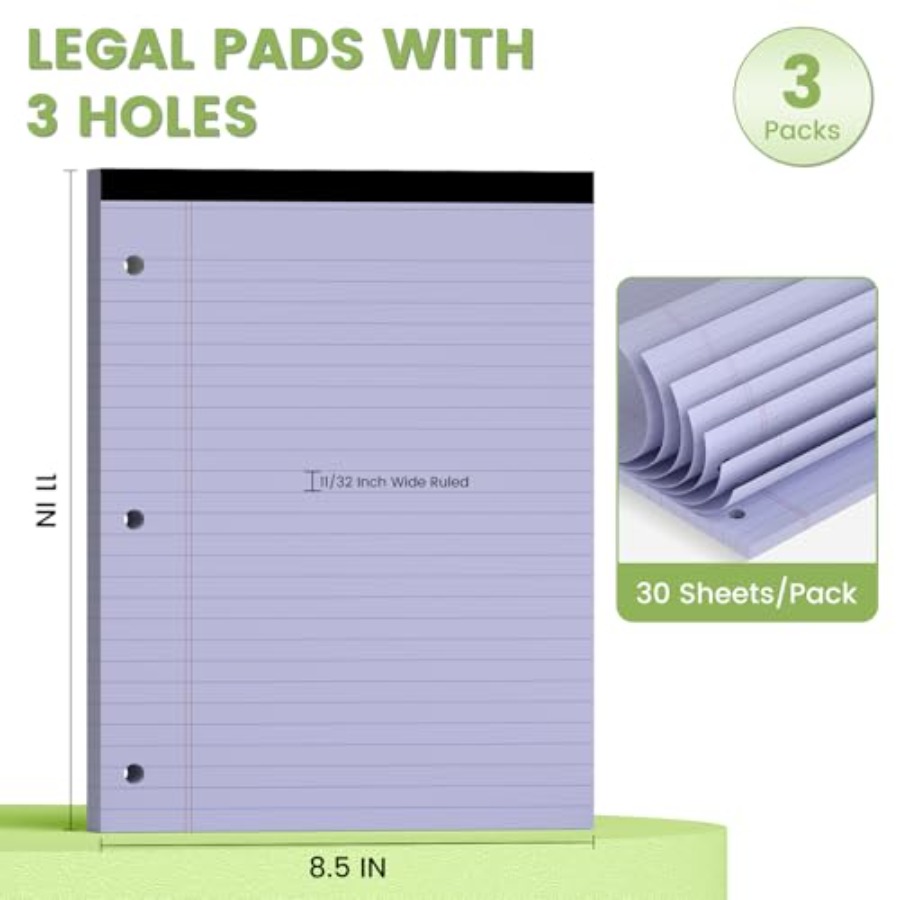 Legal Pads 8.5x11, Purple Lega – обзор и цена Paper Punch 3 Hole